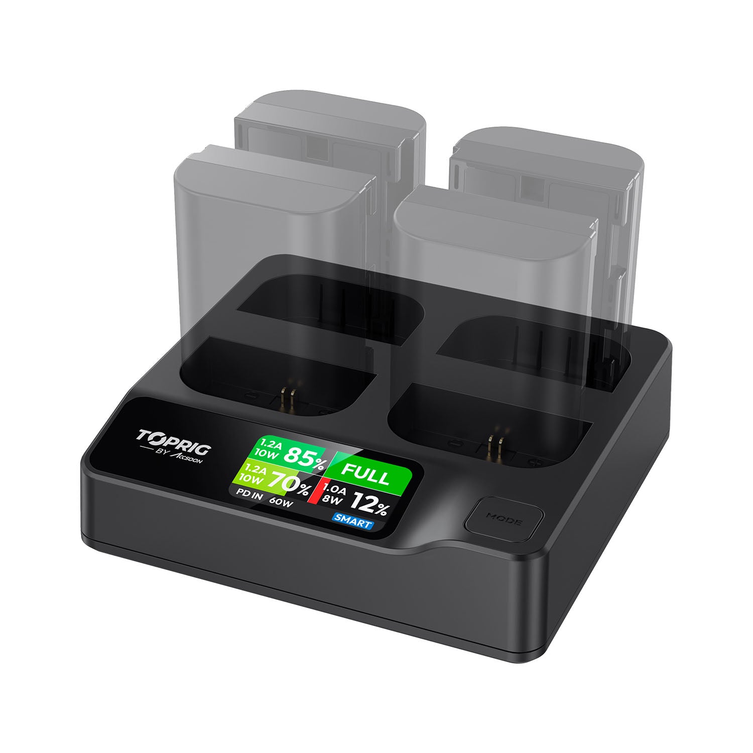 accsoon-accsoon-toprig-100w-4-bay 4-Bay LP-E6 Fast Charger