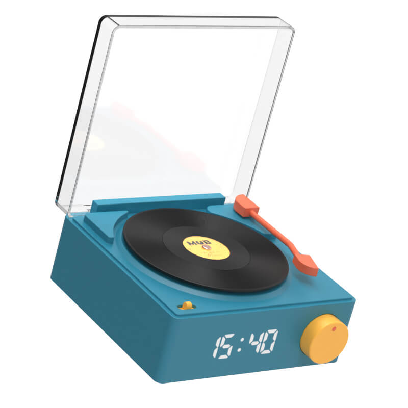 mobility-on-board-mob-speaker-alarm-clock Vinyl Retro Blue