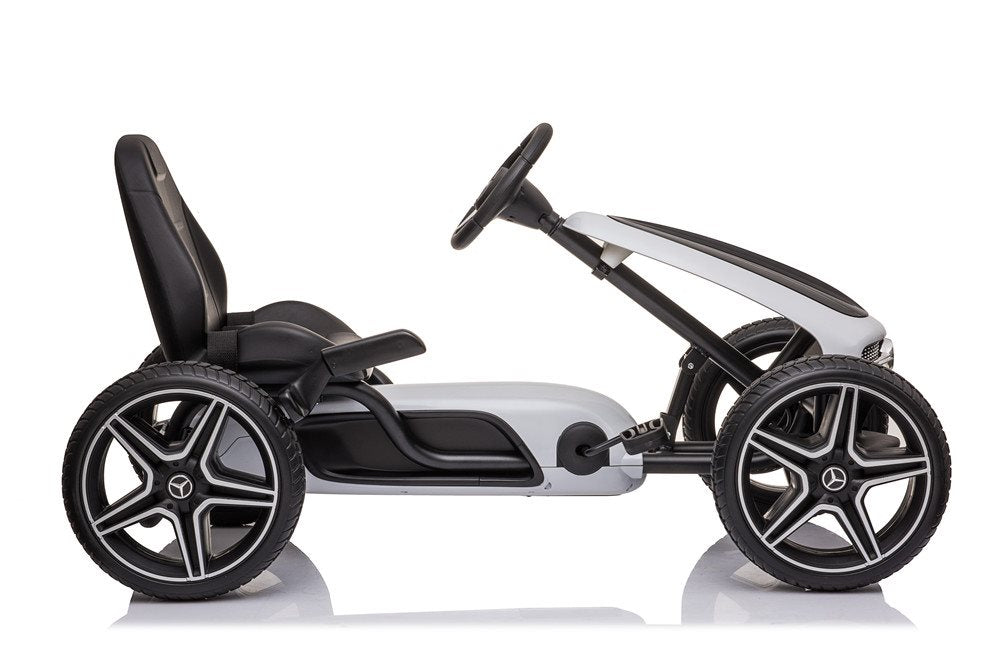 Mercedes Go-Kart Trampbil med gummidäck och sportstol - För barn 3–8 år
