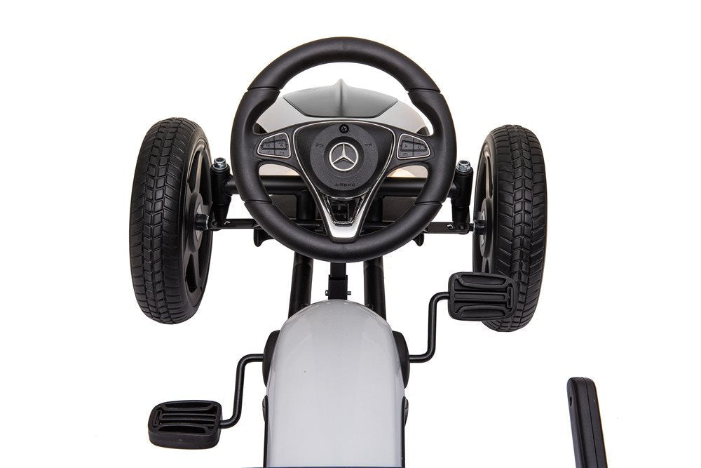 Mercedes Go-Kart Trampbil med gummidäck och sportstol - För barn 3–8 år