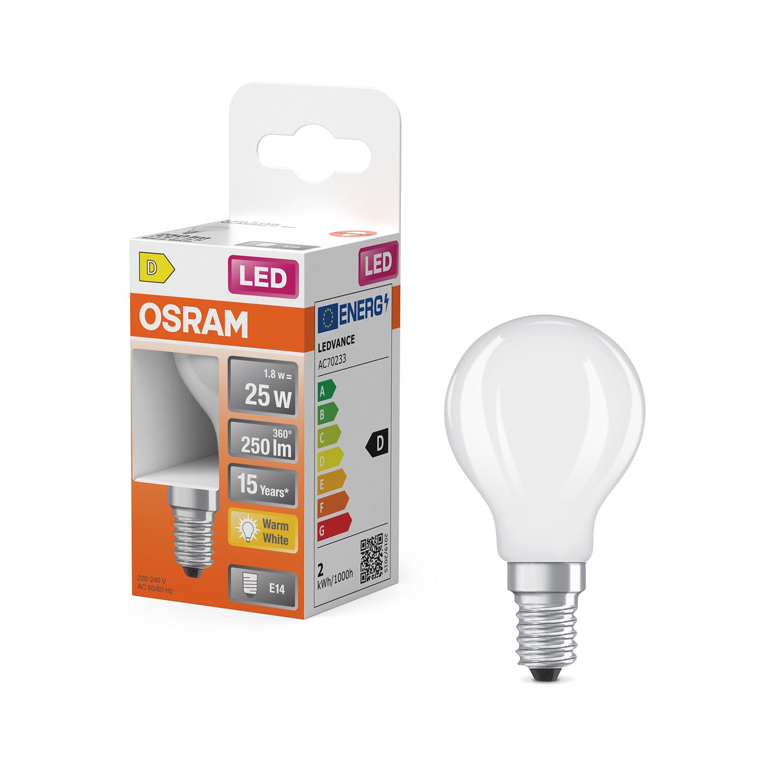 osram-osram-led-retrofit-classic-p 1,8W 827 Frosted E14