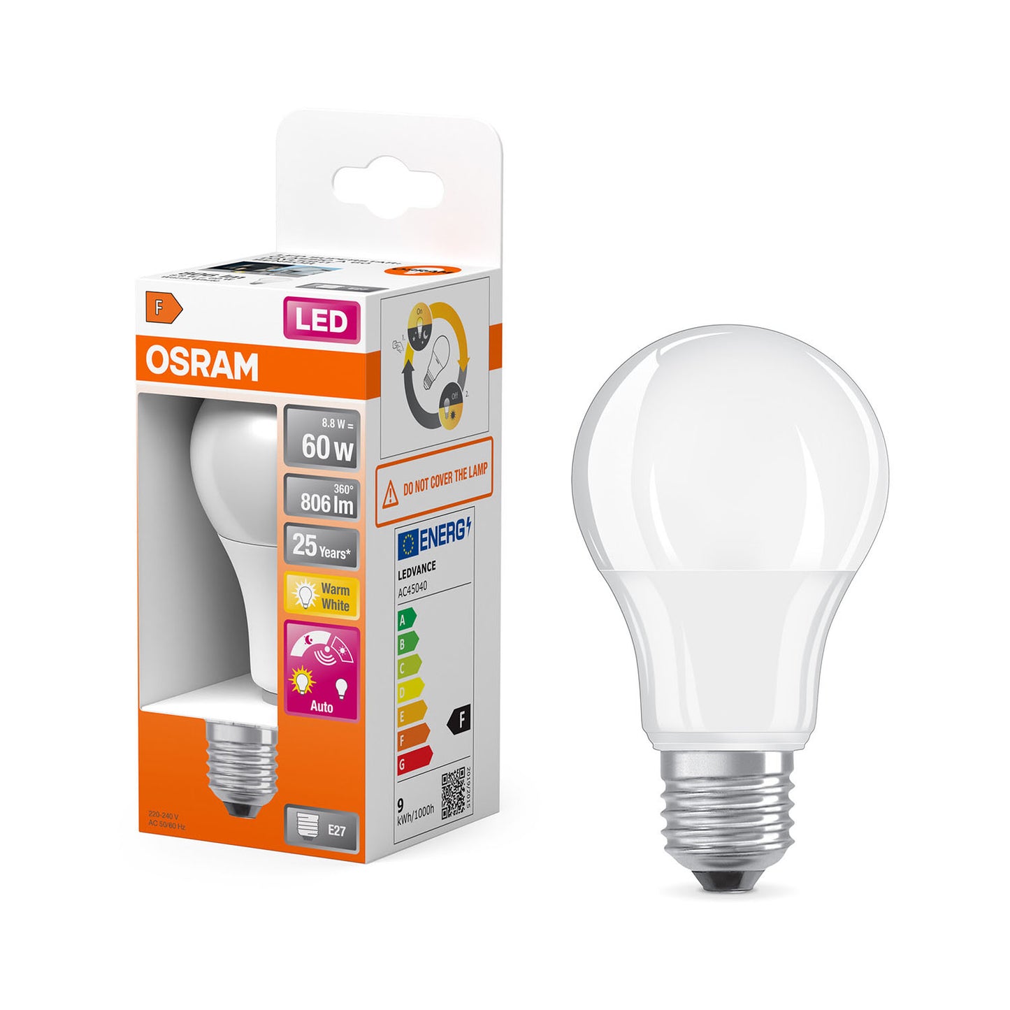 osram-osram-led-daylight-sensor Classic A 8,8W 827 Frosted E27