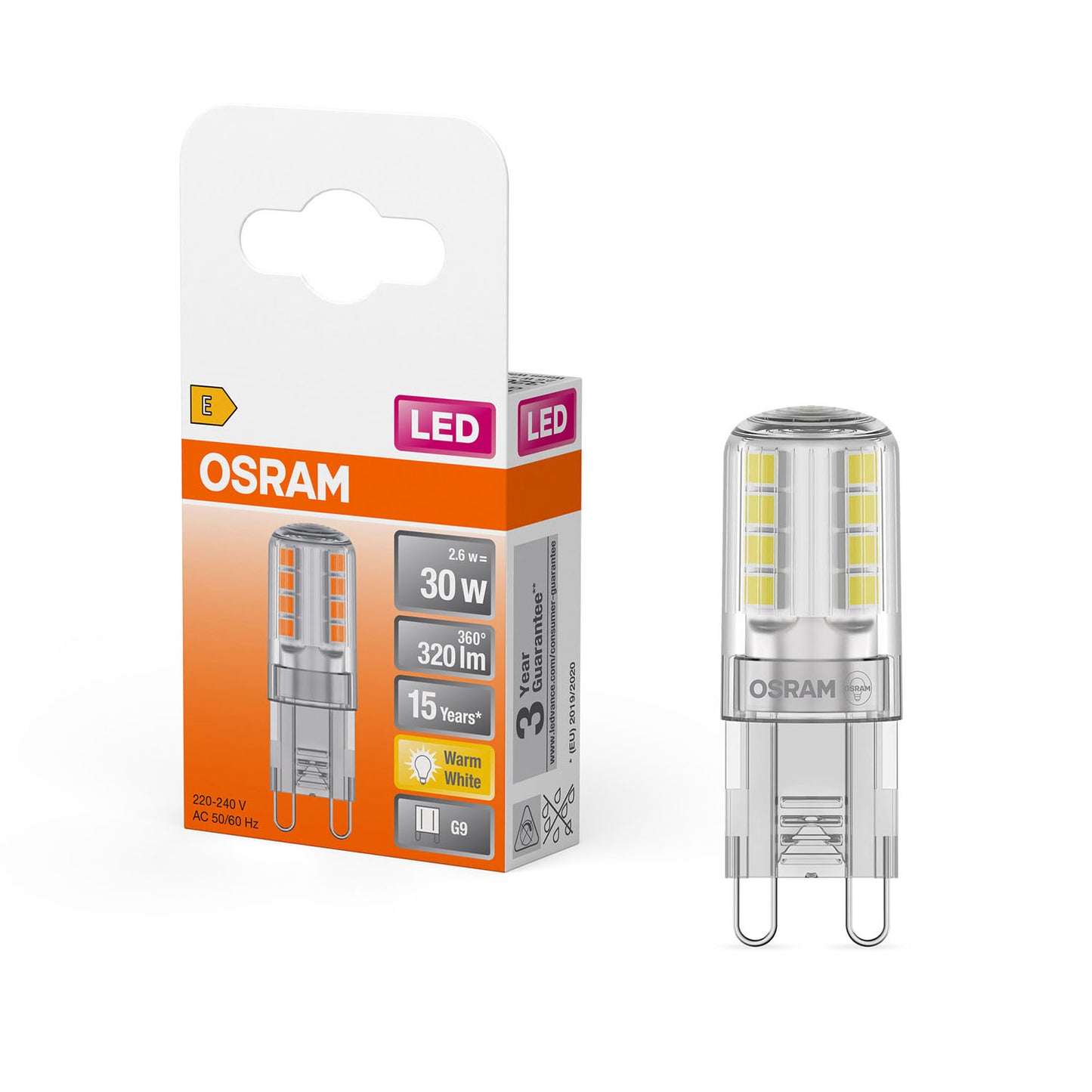 OSRAM LED Pin 2,6W 827 Clear G9