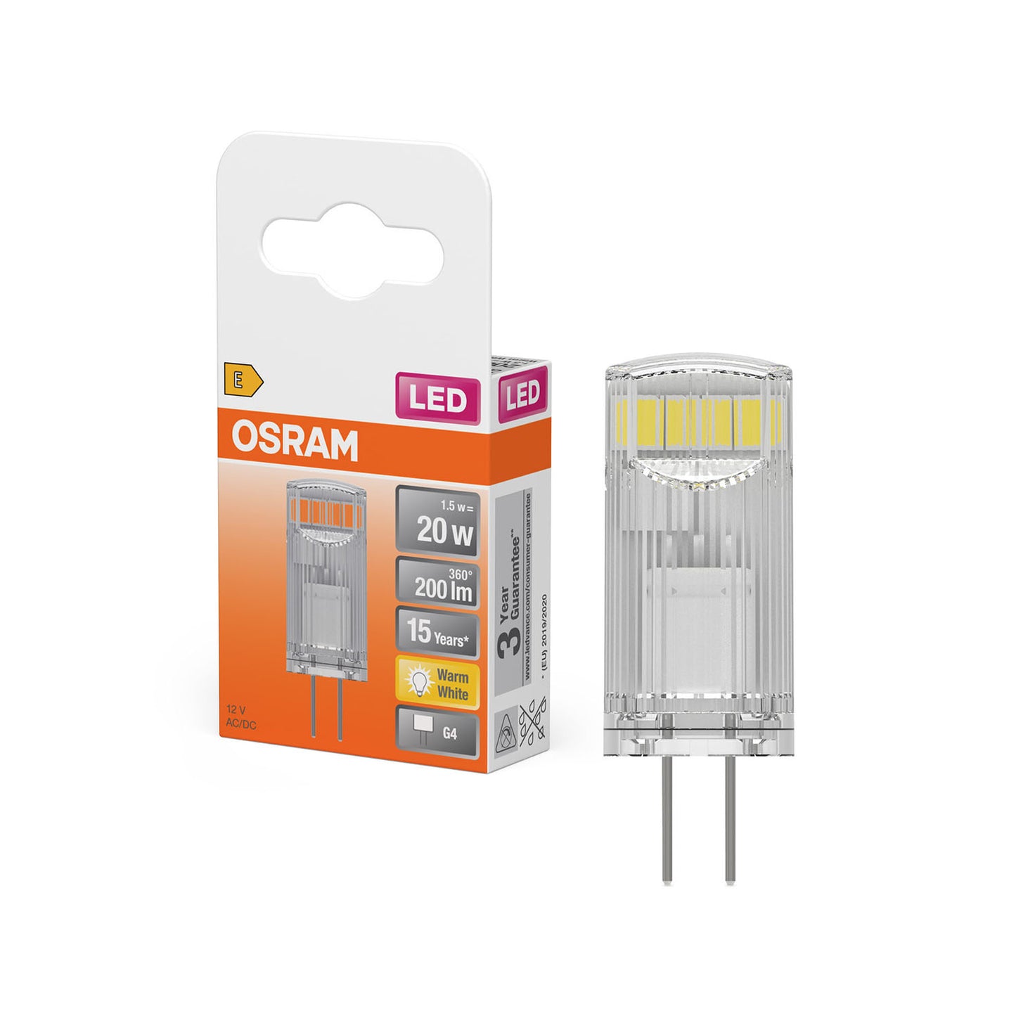 OSRAM LED Pin 12V 1,5W 827 Clear G4
