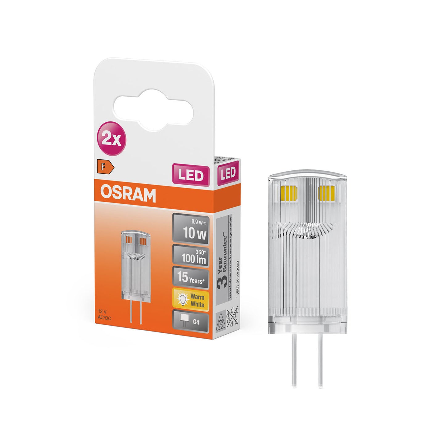 OSRAM LED Pin 12V 0,9W 827 Clear G4