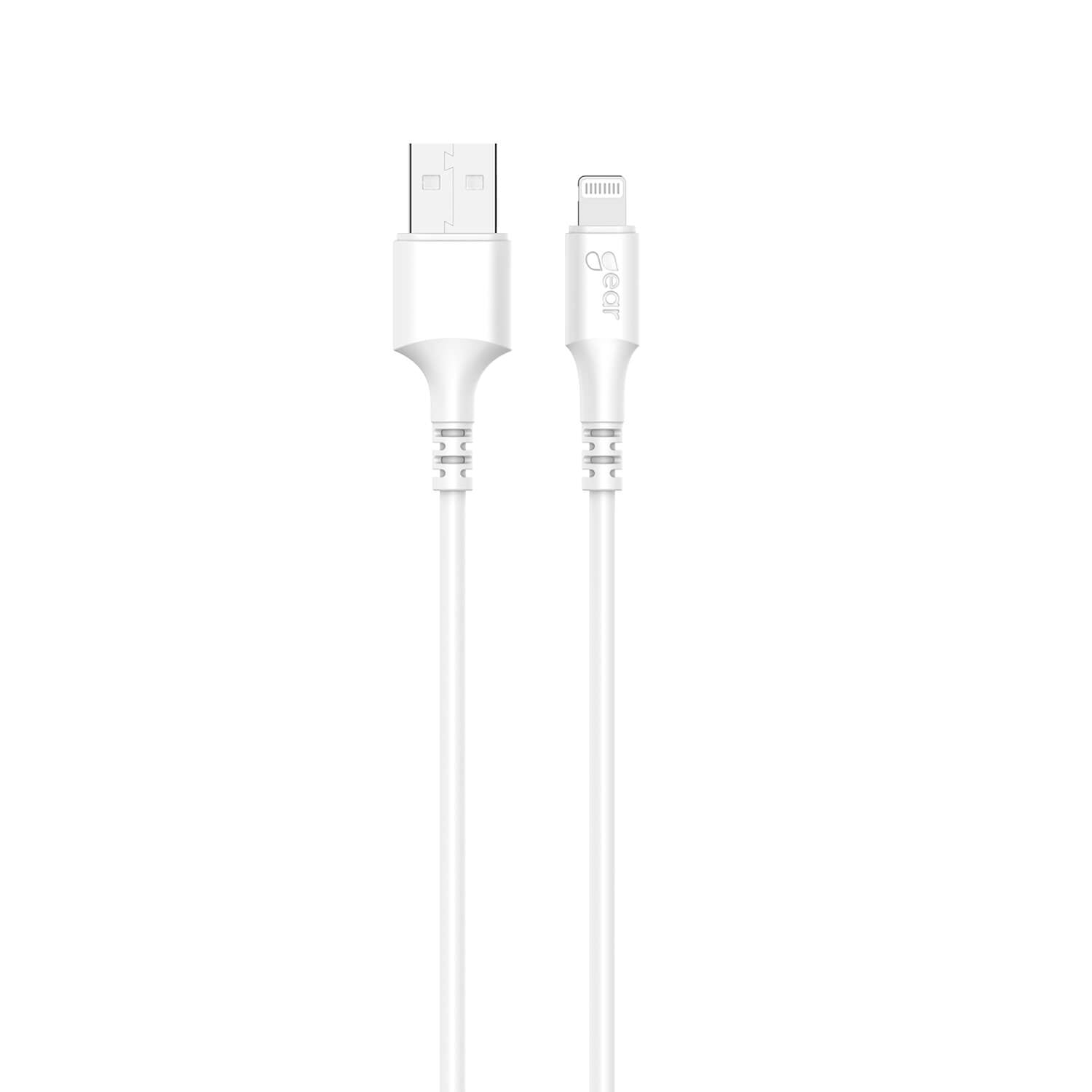 gear-gear-laddkabel-lightning-to-usb-a 3m Vit MFI Rund kabel