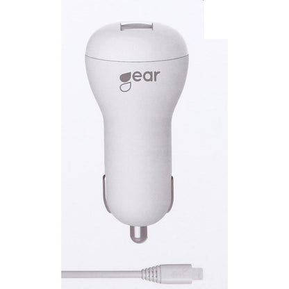 gear-gear-laddare-12-24v-1xusb 1A Vit MicroUSB Kabel Rund 1m