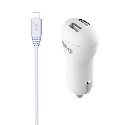gear-gear-laddare-12-24v-2xusb 2,4A Vit MicroUSB Kabel Rund 1m