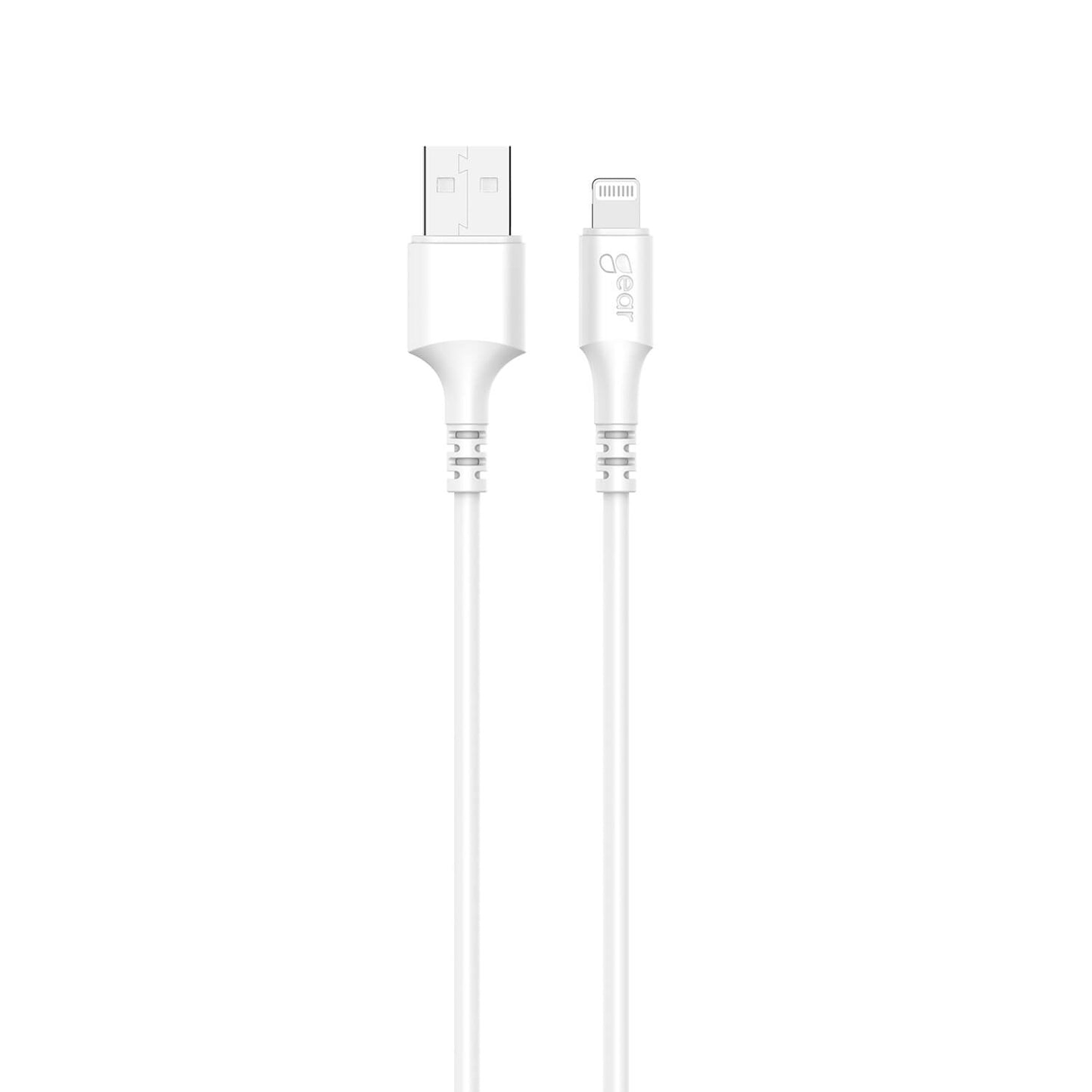 gear-gear-laddkabel-lightning-to-usb-a 2m Vit MFI Rund Kabel