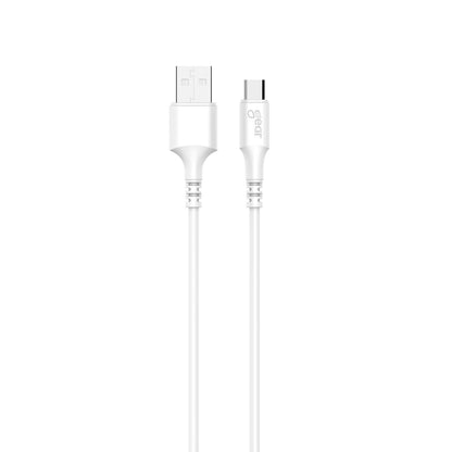 gear-gear-laddkabel-microusb-to-usb-a 2m Vit Rund Kabel