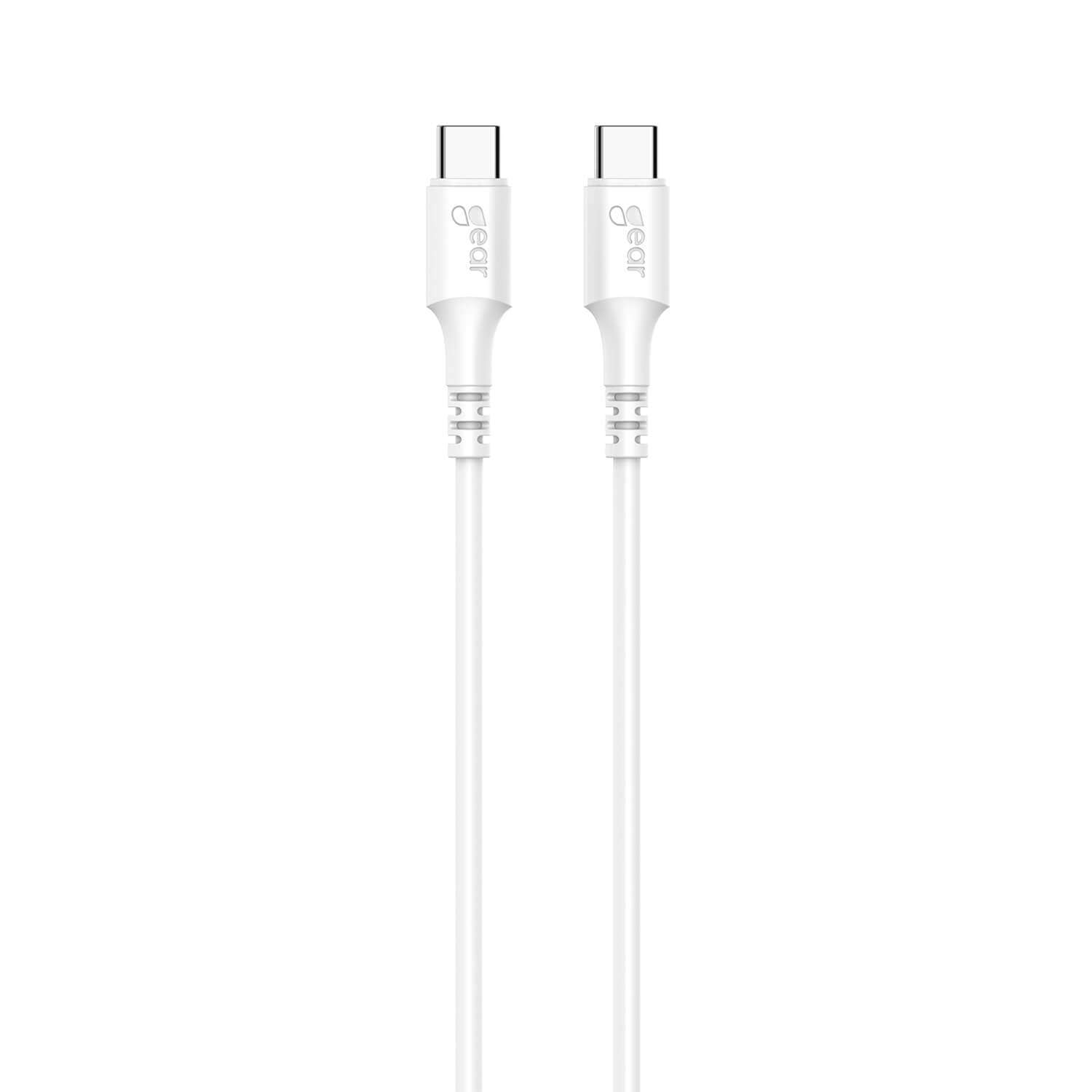 gear-gear-laddkabel-usb-c-till-usb-c-2-0 1m Vit Rund Kabel