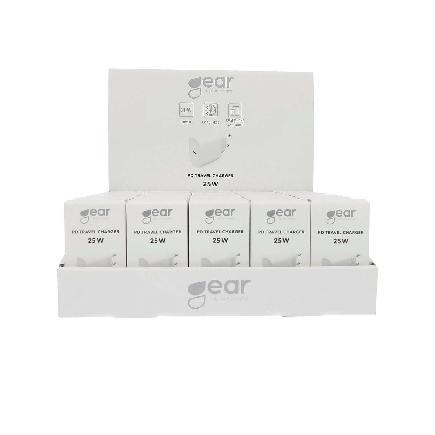 gear-gear-charger-220v-1xusb-c PD 25W Bulk 50pcs White