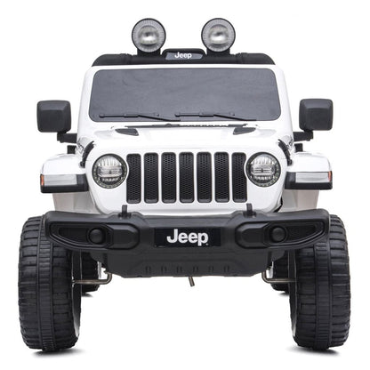 Jeep Wrangler Rubicon elbil för barn 4x4 – gummihjul, fjädring & fjärrkontroll | Vit