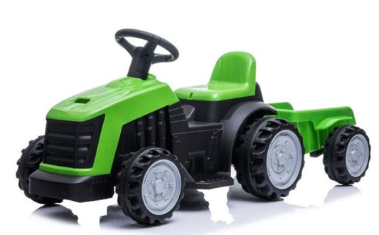 Azeno Eltraktor för barn med släp 6V batteridriven traktor
