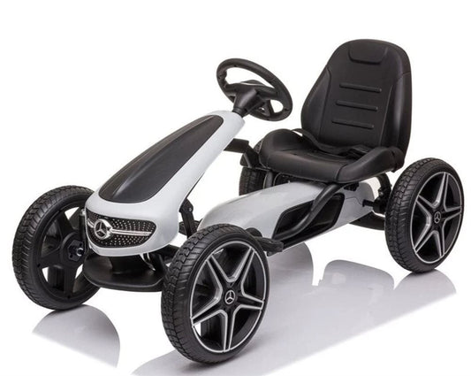Mercedes Go-Kart Trampbil med gummidäck och sportstol - För barn 3–8 år