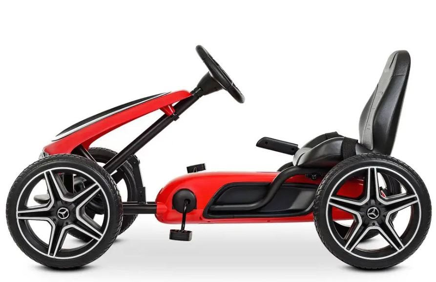 Mercedes Gokart – trampbil med gummihjul och justerbar sits - För barn 3–8 år