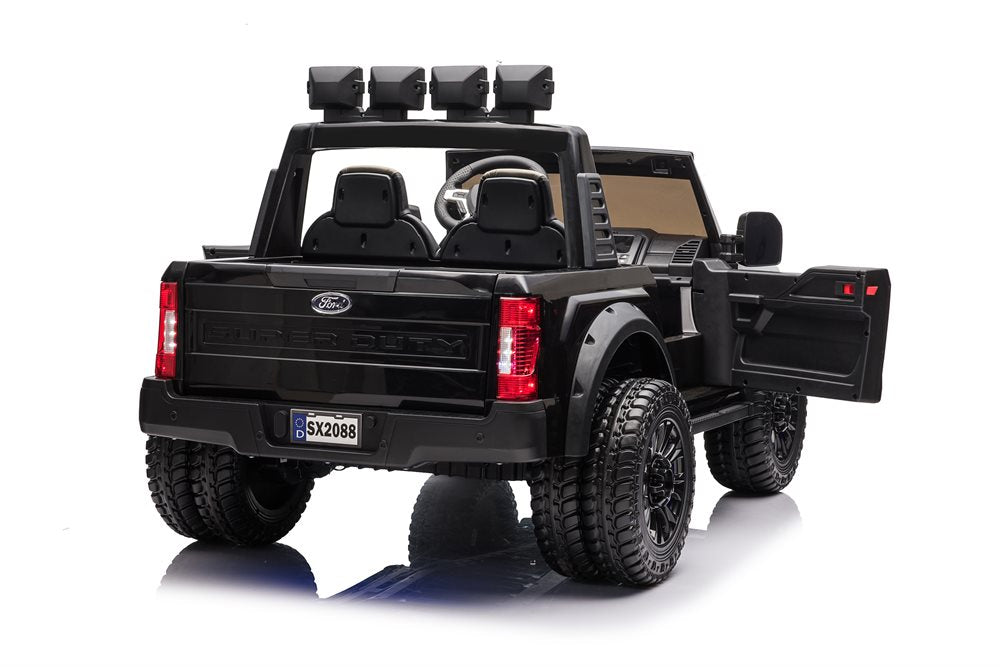 Ford Duty F450 elbil för barn 24V – 4 motorer, 2-sits & gummihjul | Elbil barn med fjärrkontroll