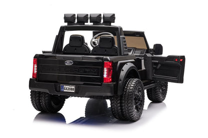 Ford Duty F450 elbil för barn 24V – 4 motorer, 2-sits & gummihjul | Elbil barn med fjärrkontroll