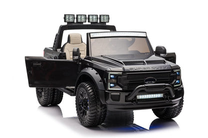 Ford Duty F450 elbil för barn 24V – 4 motorer, 2-sits & gummihjul | Elbil barn med fjärrkontroll