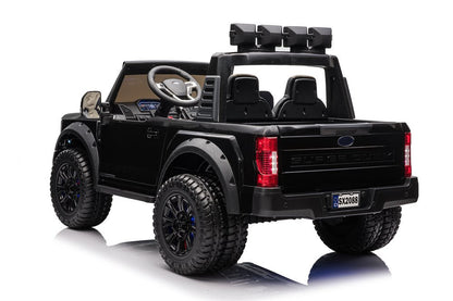 Ford Duty F450 elbil för barn 24V – 4 motorer, 2-sits & gummihjul | Elbil barn med fjärrkontroll