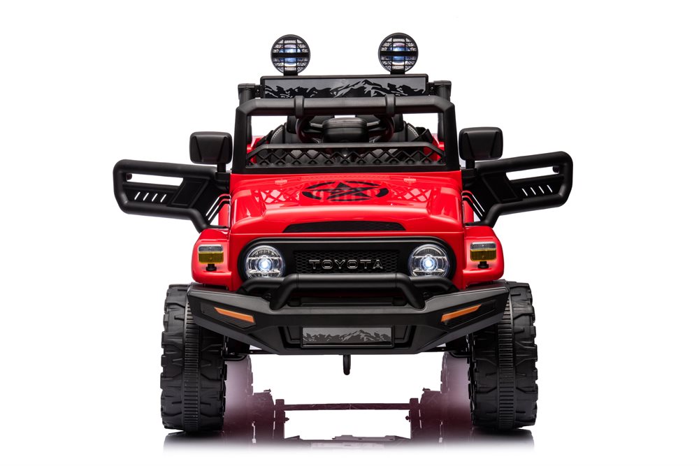 Toyota FJ Cruiser elbil för barn 4x4 – rödfärgad med gummihjul, fjädring & fjärrkontroll