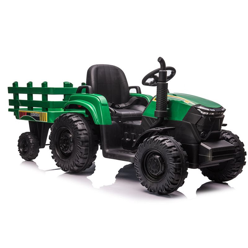 Azeno Farmer Powermax eltraktor 24V med släp – gummihjul, 2x200W motorer & fjärrkontroll