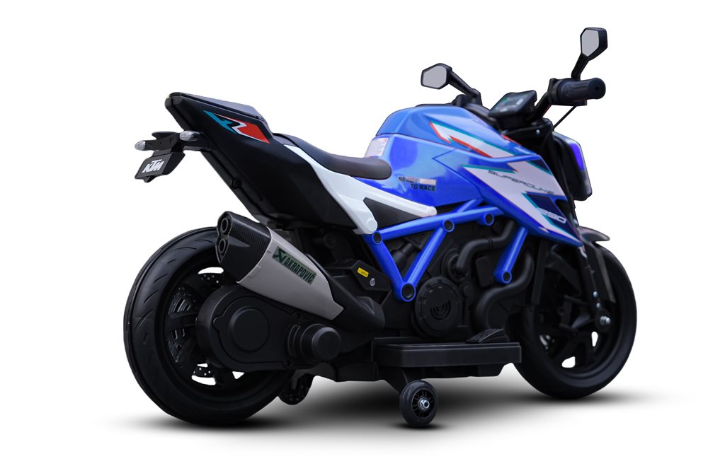 KTM X12 Blå elmotorcykel för barn 12V – med gummihjul, LED & musik | Motorcykel barn 3+ år