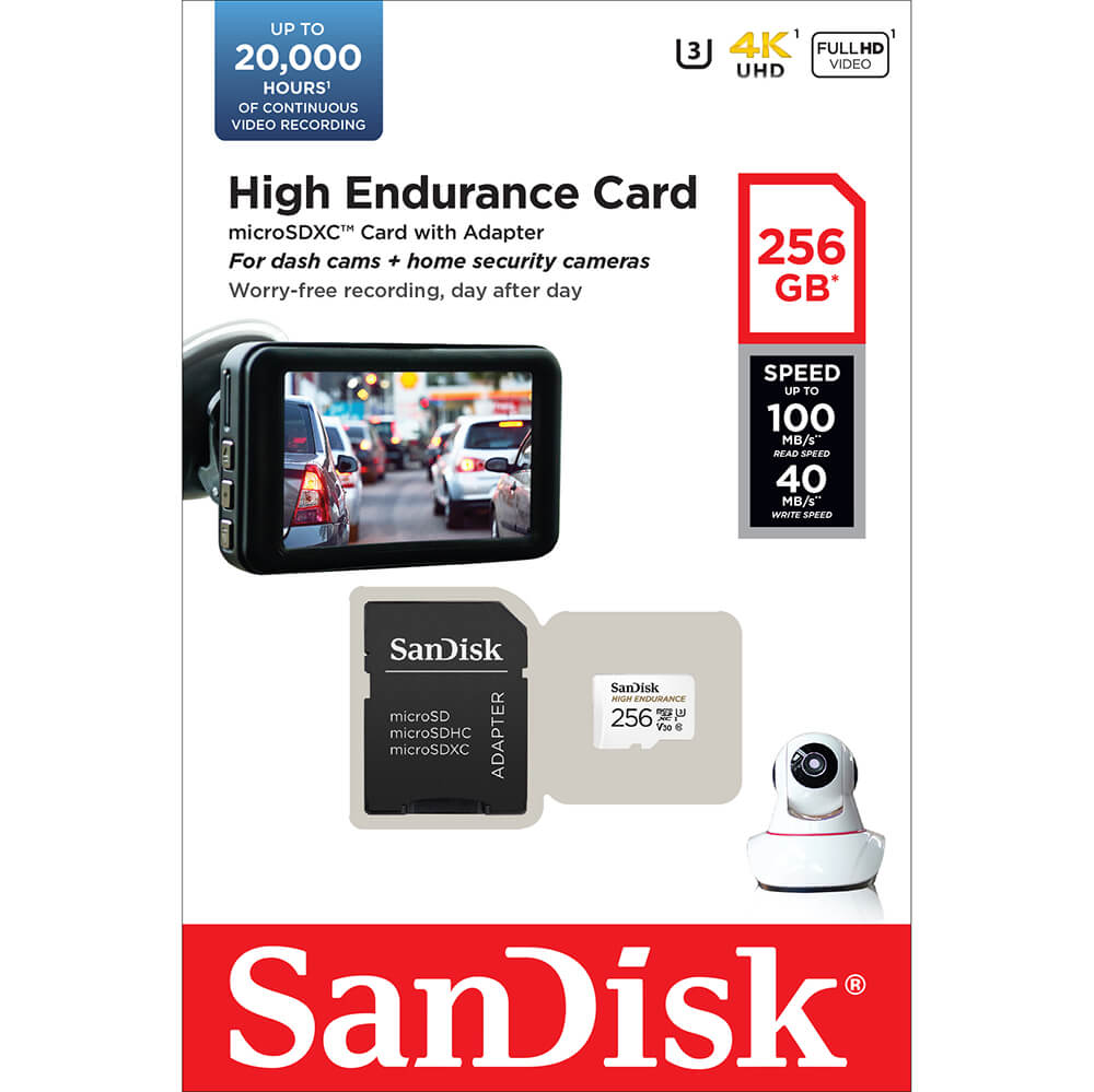 sandisk-sandisk-minneskort-microsdxc 256GB High Endurance med adap