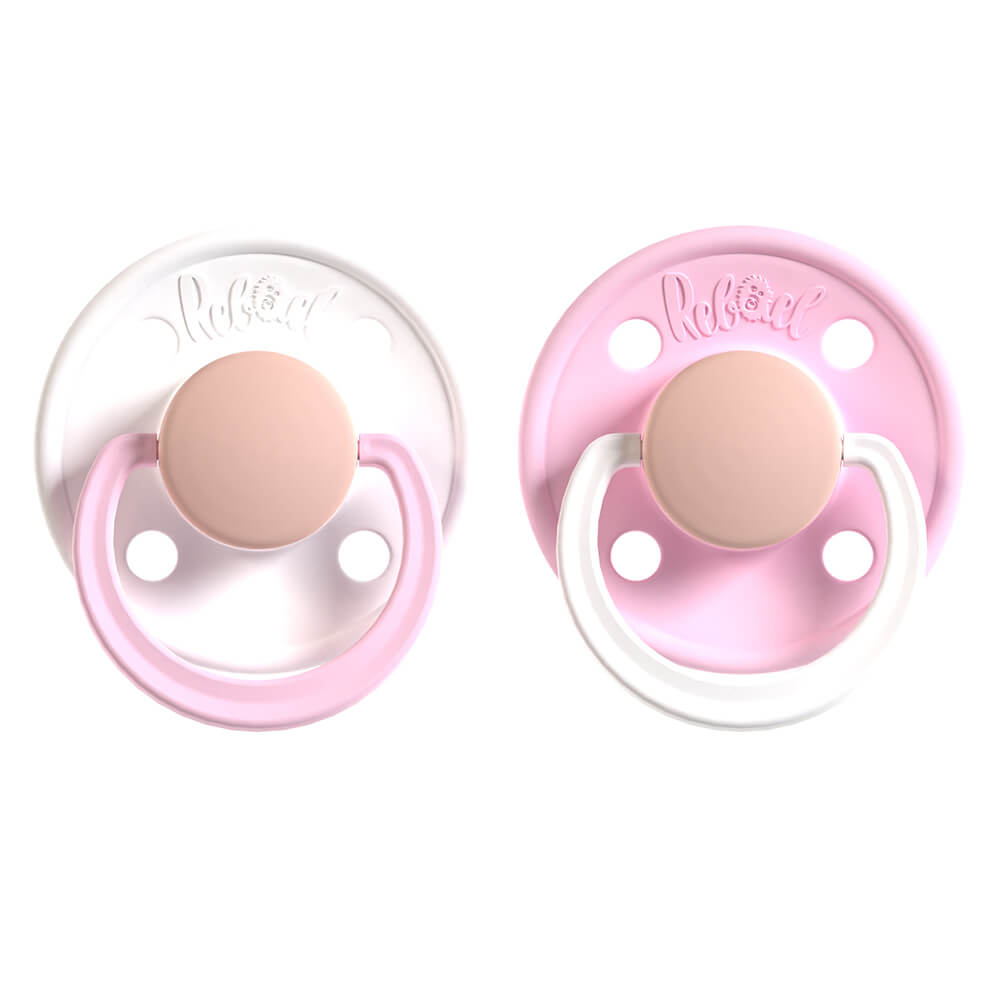 rebael-rebael-pacifier-2-pack-size-2 Snowy Soft Flamingo / Rising Soft Fox