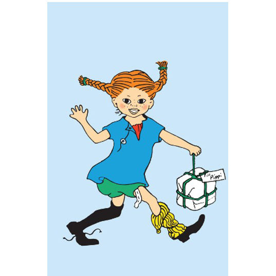 astrid-lindgren-astrid-pippi-greeting-card w. Envelope - Pink