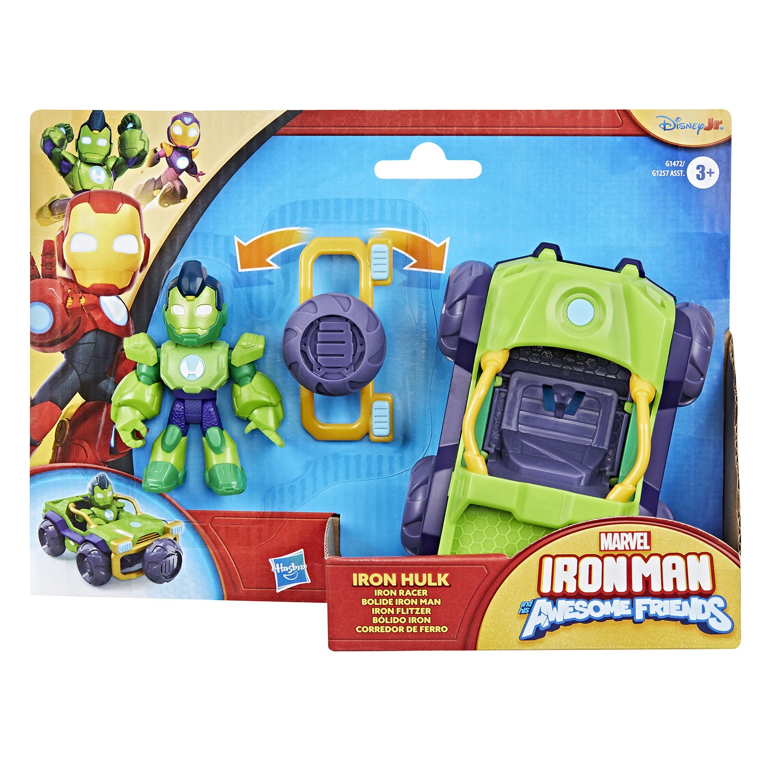 marvel-marvel-im-and-af-3in-figure and Vehicle, Hulk Iron Racer
