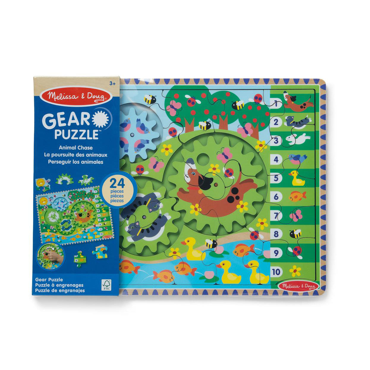 MND Wooden Gear Puzzle Animal Chase