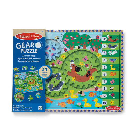 MND Wooden Gear Puzzle Animal Chase