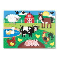 MELISSA & DOUG MND Wooden Peg Puzzle Farm