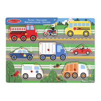 MELISSA & DOUG MND Wooden Peg Puzzle Vehicles