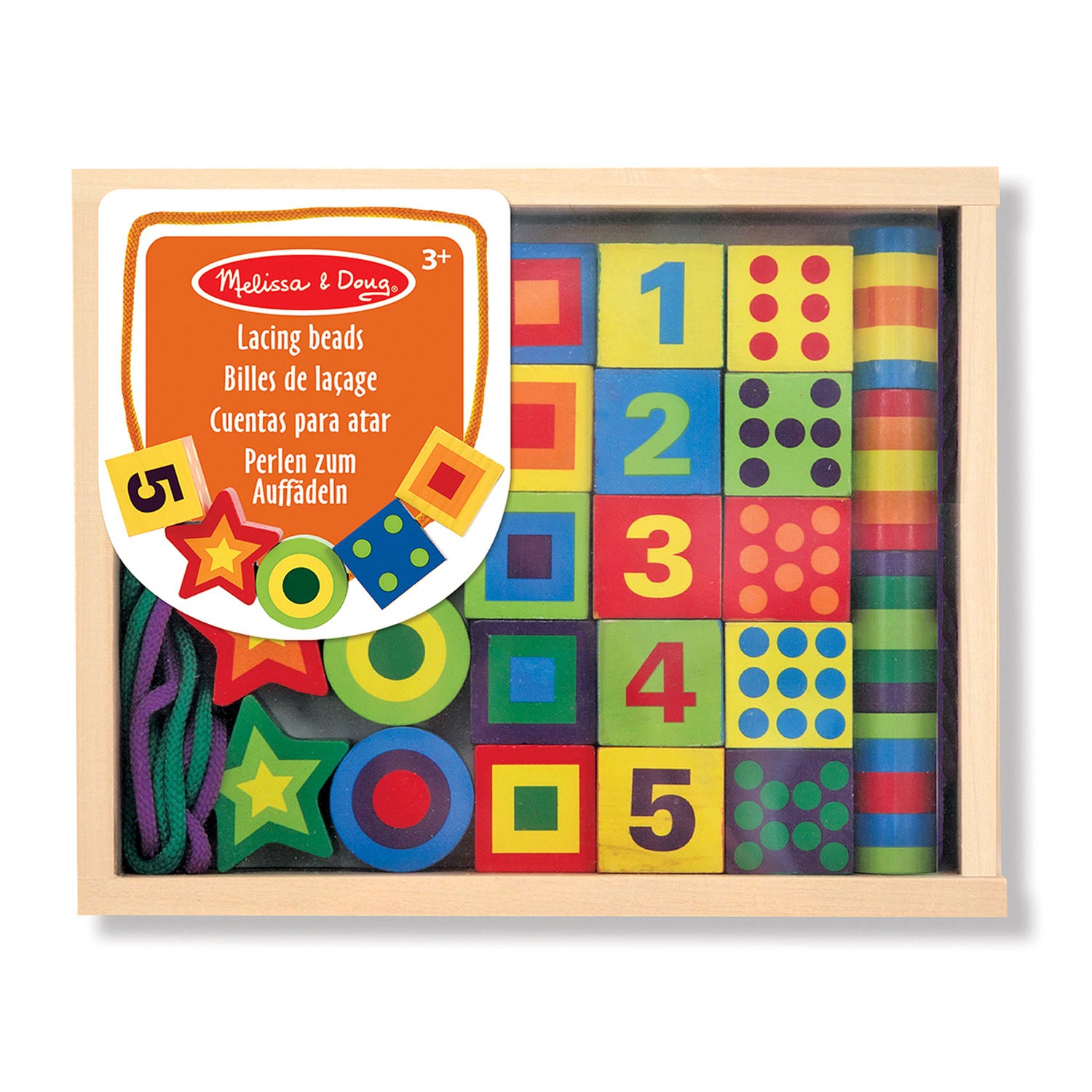 MELISSA & DOUG MND Wooden Lacing Beads