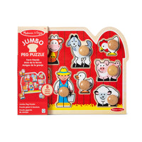 MELISSA & DOUG MND Wooden Jumbo Peg Puzzle