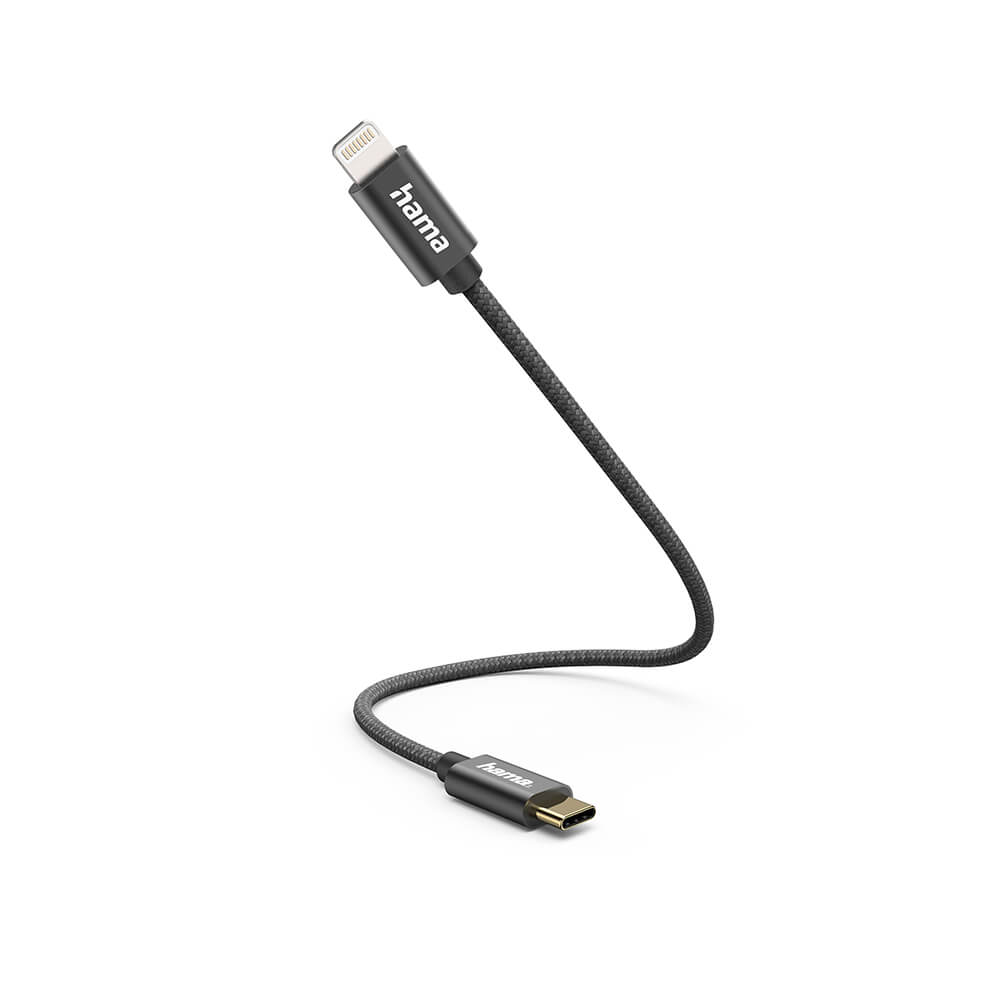 hama-hama-charging-cable USB-C to Lightning 0.2m Black