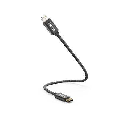 hama-hama-charging-cable USB-C to Lightning 0.2m Black