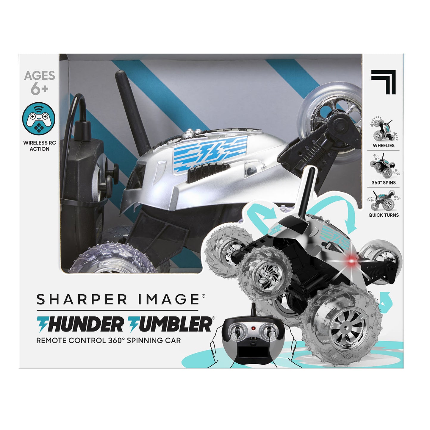 sharper-image-sharper-image-toy-rc-monster Spinning Car Metallic Silver