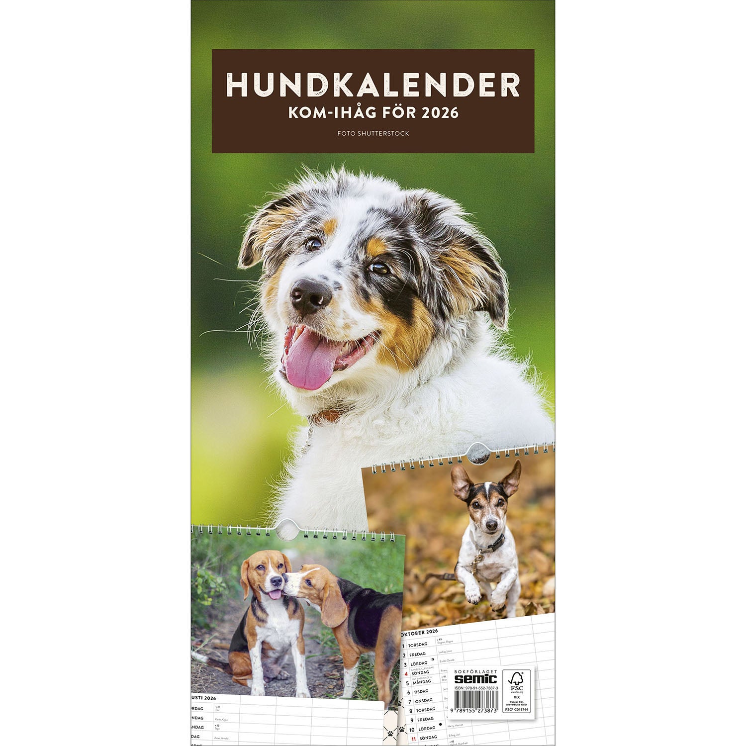 BOKFÖRLAGET SEMIC Hundkalender 2026