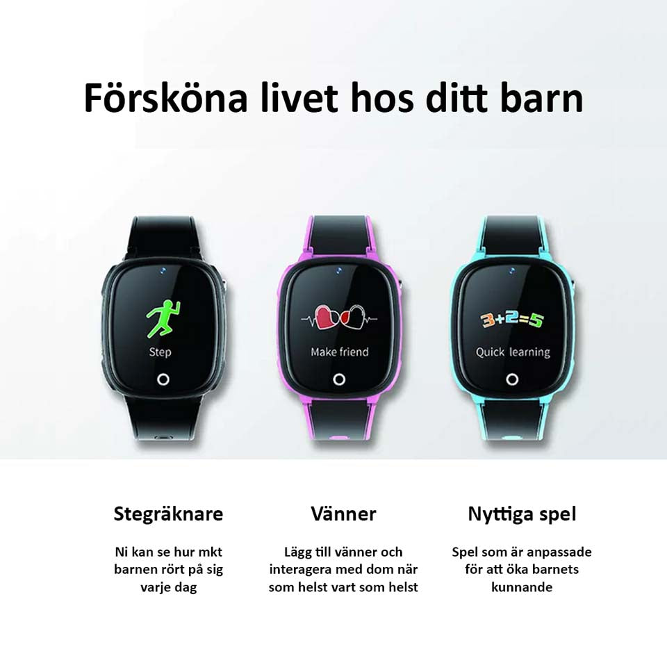 Smartwatch barn i 3 olika kulörer vattentät röstmeddelande