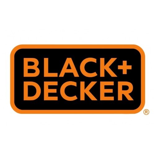 Logotype ifrån Black+Decker med orange font och svart bakgrund