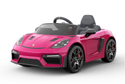 Porsche elbil för barn 12V – med gummihjul, fjärrkontroll & lädersäte | Elbil barn 3+ år