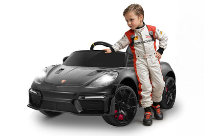 Porsche 718 Spyder RS – Elbil för barn 3–6 år Svart