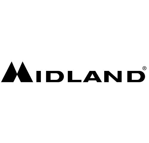 Logotype ifrån Midland med svart font och vit bakgrund