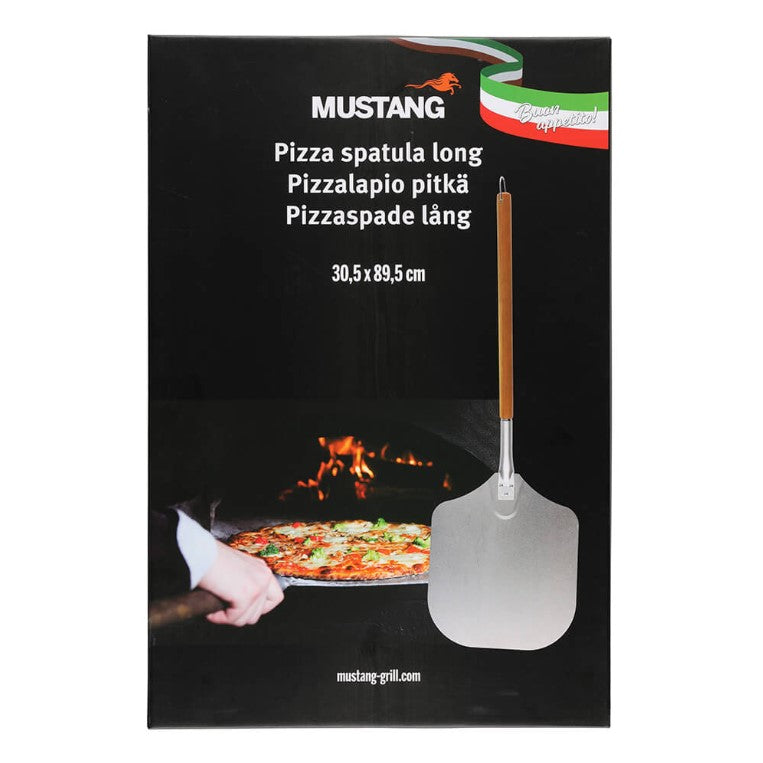 Mustang Pizzaspade i aluminium med långt handtag i akaciaträ 89cm