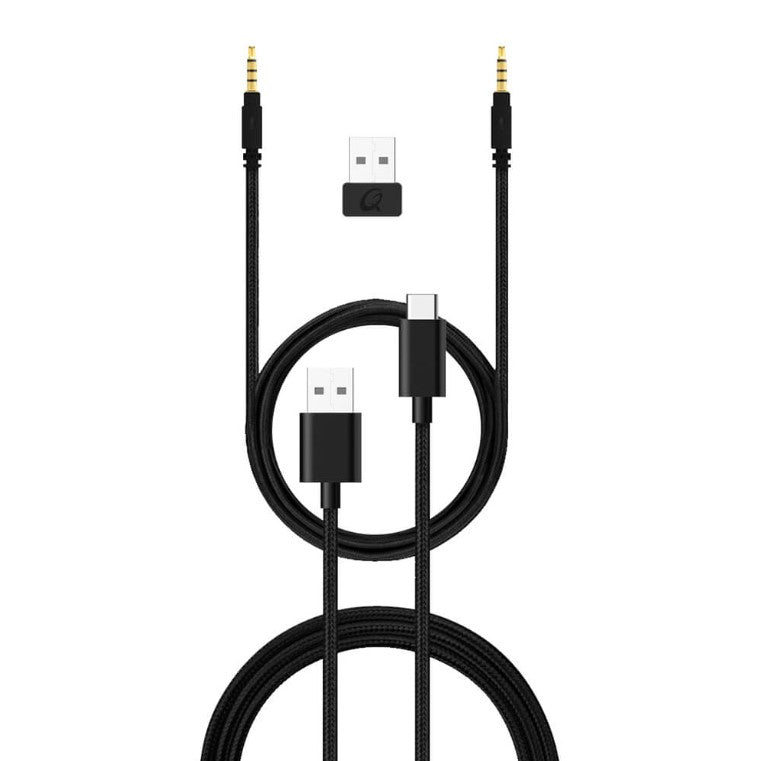 USB, Type C kablar och AUX för gaming headset QPAD
