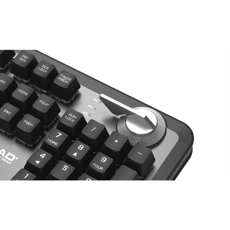 QPAD gaming tangentbord med vred för att ställa in spelläge