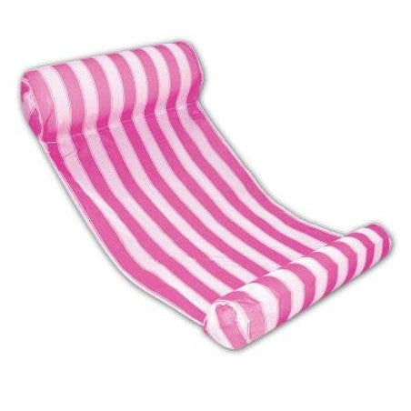 Rosa uppblåsbar hammock hängmatta för att få en avkopplande stund i poolen, dammen eller i havet.